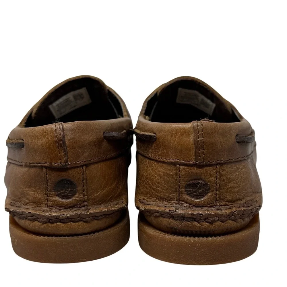 Sperry Top-Sider Mens Brown Leather Boat Shoes STS24957 Size 8 Classic Nautical